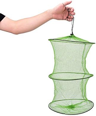 Fishing Bait Trap 45 cm. Foldable Fish Net Cage Minnow For Catching Crab Lobster Crawfish Shrimp Camping Cooking Stuff