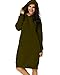 Kidsform Women's Hoodie Long Tunic Dress Solid Pullover Loose Sweater Hoodie Sweatshirt Long Tops