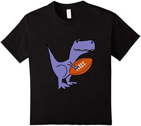 unisex-child Smilealottees Cute T-rex Dinosaur Playing Football T-shirt 6 Black