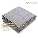YnM 15lbs Weighted Blanket for Adults, Cotton Heavy Bed Throw Blanket with Cooling Glass Beads for All Season Use, Ideal for One Person of 140lbs (60x80 Inches, Queen Bed, Light Grey)