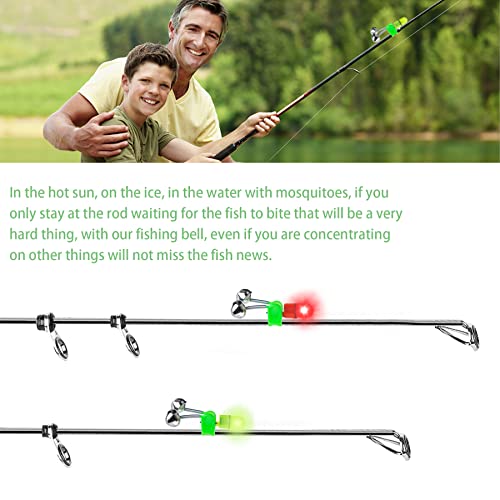 OHOH LED Night Fishing Rod Bite Bait Alarm Light with Twin Bells Ring  Fishing Bite Alarm Indicator On Fishing