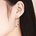 BAMOER 925 Sterling Silver Clip on Earrings Black Daisy Flowers Crawler Earrings Climbing Earrings for Women Christmas Gifts