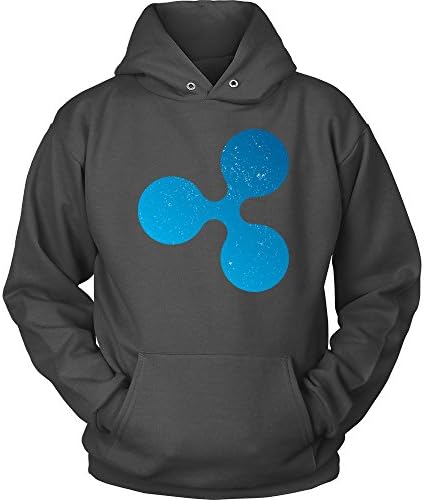 Sunshine Coast Apparel Vintage Ripple XRP Cryptocurrency Logo Hoodie (2XL, Grey)