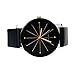 Lookatool 1PC Women Quartz Dial Clock Leather Wrist Watch Round Case (Black)