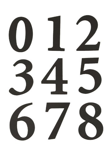 Hy-Ko Products MM-200B Self Adhesive Molded Plastic Numbers 2.375" High Black 30