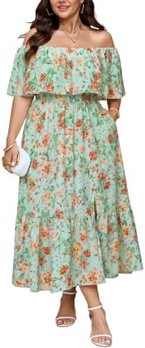 eloquii off the shoulder maxi dress ELOQUII Women's Plus Size Off The Shoulder Maxi Dress, Size: 14, Red