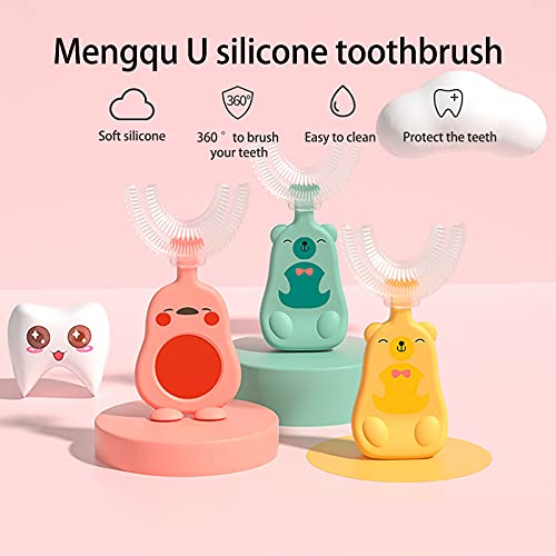 Kids U Shaped Toothbrushes 2 Pcs,Toddler Toothbrush ,Food Grade Soft
