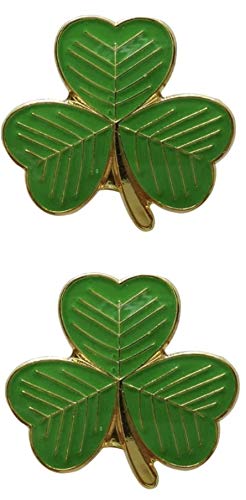 Pack of 2 x IRISH SHAMROCK IRELAND CLOVER flag metal pin badges each badge approx 20mm x 20mm