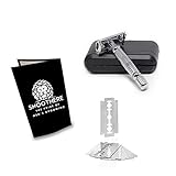 Smoothere Double Edge Butterfly Safety Razor For Men. Easy Blade replacement for perfect alignment and the best possible shave, With 5 Premium Blades