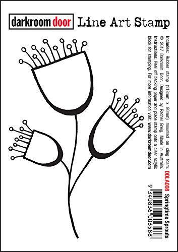 Darkroom Door Springtime Sprouts Cling Stamp 4.5"X3"