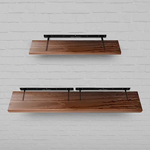 Heavy Duty Floating Shelf Brackets Set of 2 Black Hidden Shelf