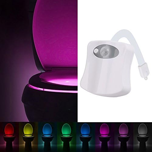 YIERTOWN Motion Activated Sensor Toilet Night Light with 8 Colors Stick
