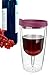 Merlot Red Lid Wine Tumbler, 10oz, 2 Pack - Southern Homewares - Insulated Double Wall Acrylic w/See Through Cup