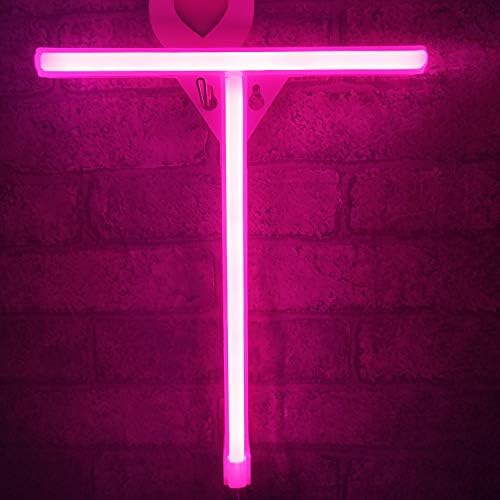 Neon Sign Letters Light Up Bar Word Sign USB Batteries Operated Marquee Letter Sign Art Wall Decor for Kids Living Room,Bar,Pub, Home,Wedding(Pink Letter)