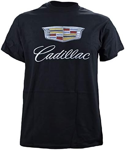 Caddy Photographic Cadillac Emblem Logo on a Black T Shirt