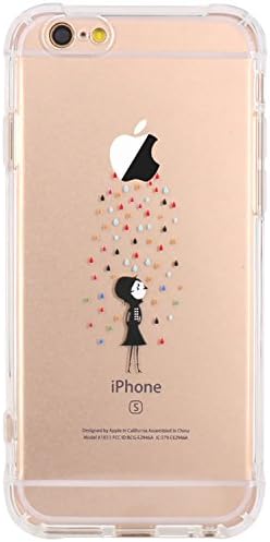 JAHOLAN iPhone 6 Case, iPhone 6S Case Amusing Whimsical Design Clear Bumper TPU Soft Case Rubber Silicone Skin Cover for iPhone 6 6S - Colorful Raining