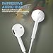 Headphones, 4Pack Quality Earbuds Earphones with Microphone and Volume Control, Compatible with 6s Plus/6s/6/SE/5s/5c/5/iPad iPod Samsung Galaxy and More Android Smartphones 3.5mm Headphones Whitethumb 3