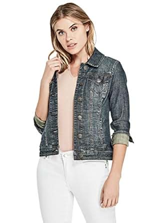 Denim vest with hoodie guess hat