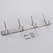 KES SUS 304 Stainless Steel Towel/Coat Hook Rack Rail Shelf with 4 Hooks Robe Hanger Bathroom Storage Organizer Wall Mount Brushed Finish, AH203H4-2