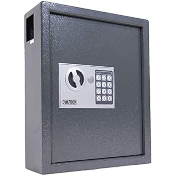 DuraBox 40 Keys Steel Safe Cabinet with Digital Lock - Electronic Key Safe with Drop Slot for Key Returns and Safe Storage (Dark Grey)