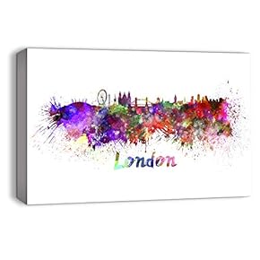 Canvas Wall Art Watercolor Abstract Ink Splash Painting Artwork for Home Prints Framed - 12x18 inches