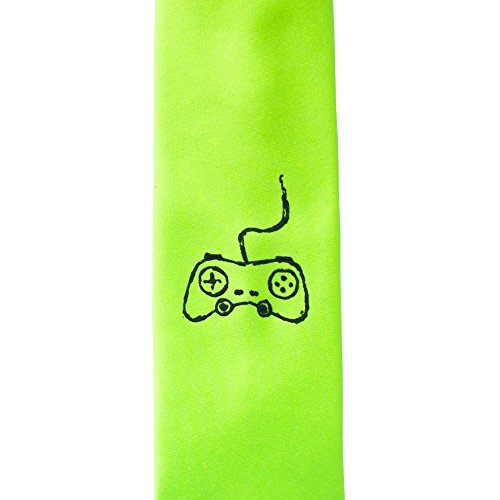 Game Controller Skinny Tie - Lime