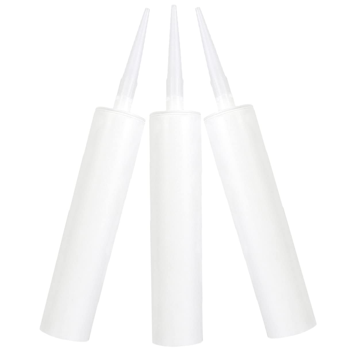 3Pcs Reusable Empty Caulk Tubes for Easy Sealing and Diy Projects White Fillable Sealant Tubes for Windows Kitchens and Bathrooms