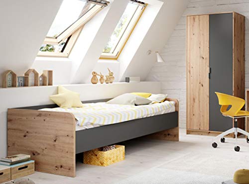 storado.de Jugendzimmer Karla Artisan Eiche Graphit 5 TLG Kinderzimmer Jugendmöbel Set – Bild 3