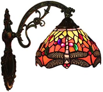 Tiffany Style Dragonfly Wall Lamp Stained Glass Wall Lights Living Room Bedroom Bedside Lamp,Bathroom LED Mirror Lights,Corridor Lamp, Aisle Lamp YDYG