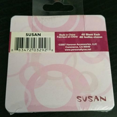 3 pack/pad Personally Me Personalized Sticky Notes 2 Pad Designs Pink and Green Personal Names Gift Self Stick SUSAN