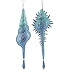 Party Explosions Glittery Coastal Seashell Hanging Christmas Ornaments - Set of 2 41QZ240bj4L. SS100