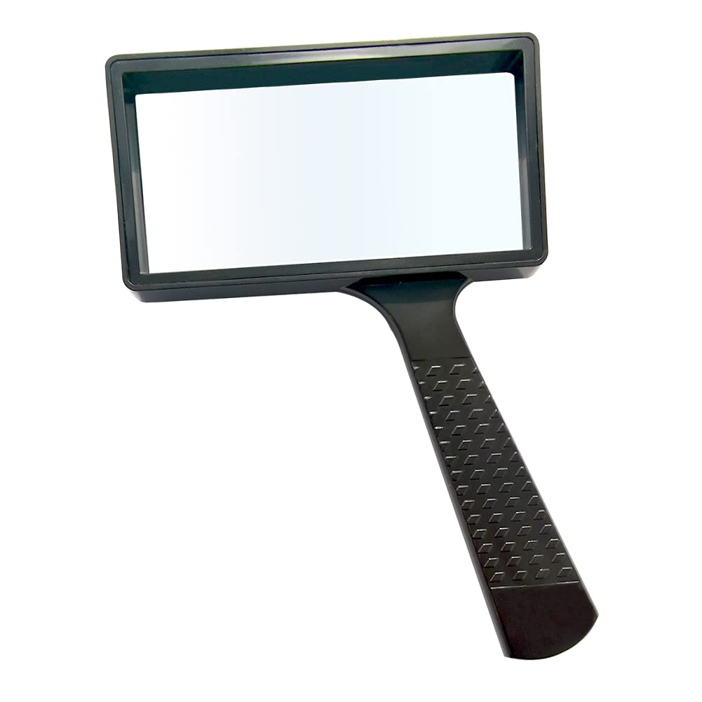 Hand-held Rectangular Magnifying Glasses - 4X Magnification Magnifier 100x50MM Large Area High-definition Glass Lens no Distortion suitable For Reading the Elderly perfect Low Vision Aid