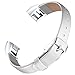 Konikit Leather Watch Band Adjustable Replacement Wristband Accessories Strap with Buckle for Fitbit Alta HR and Alta, White