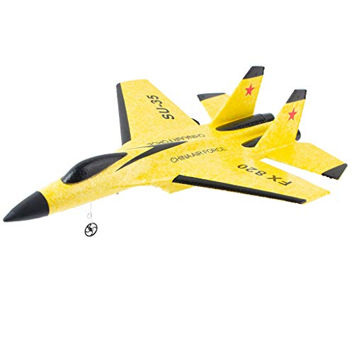 RC Plane Glider | SU-35 2.4GHZ Remote Control Airplane High Speed Fighter Jets | Durable EPP Foam Aircraft Toys wiht Safe Tech for Beginner (1PC Yellow Remote Control Plane Glider)