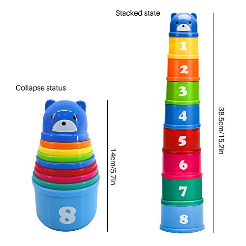 image for HuoBi 9 Pieces Stacking and Nesting Cups Early Learning Toys,Education