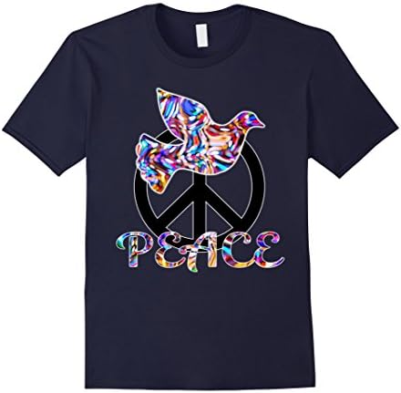 T-Shirt with Psychedelic Peace Design (Dove, Symbol, Peace)