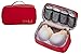 Packing Organizer Bra Underwear Storage Bag Travel Lingerie Pouch Toiletry Organizer Handbag Cosmetic Makeup Bag Luggage Storage Case For Cosmetics, Toiletries, Hotel, Home, Bathroom, Airplane (Red)