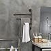 MyGift Wall Mounted Bathroom Towel Rack, Dark Coffee Metal Industrial Pipe Design Swivel 3 Bar Towel Rack