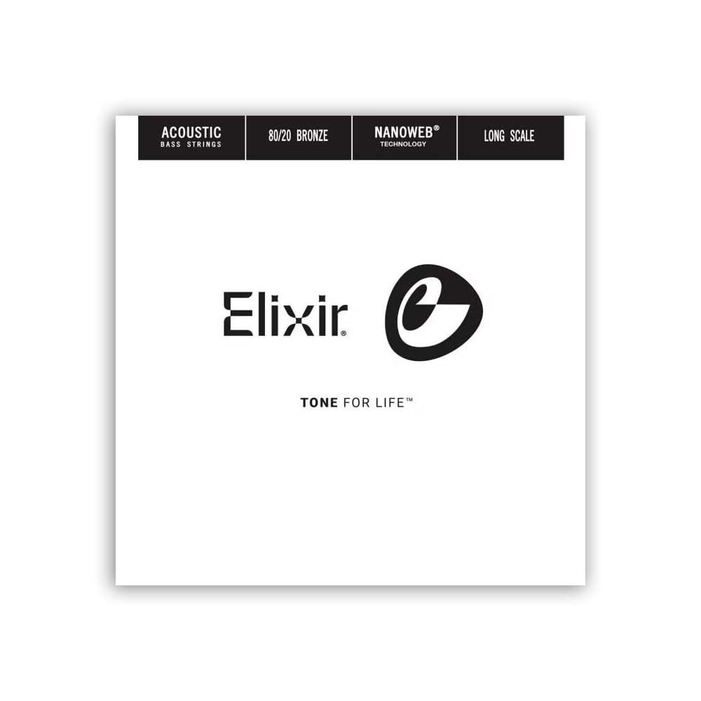 Elixir® Strings 80/20 Bronze Acoustic Bass Single String with NANOWEB® Coating (.065)