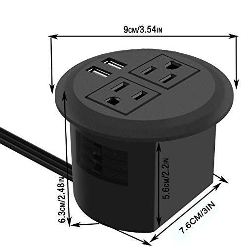 Desktop Countertop Power Grommet Outlet With 2 Outlets,Desk Power