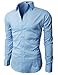 H2H Mens Classic Dress Slim Fit Shirts Breathable Long Sleeve of Various Styles