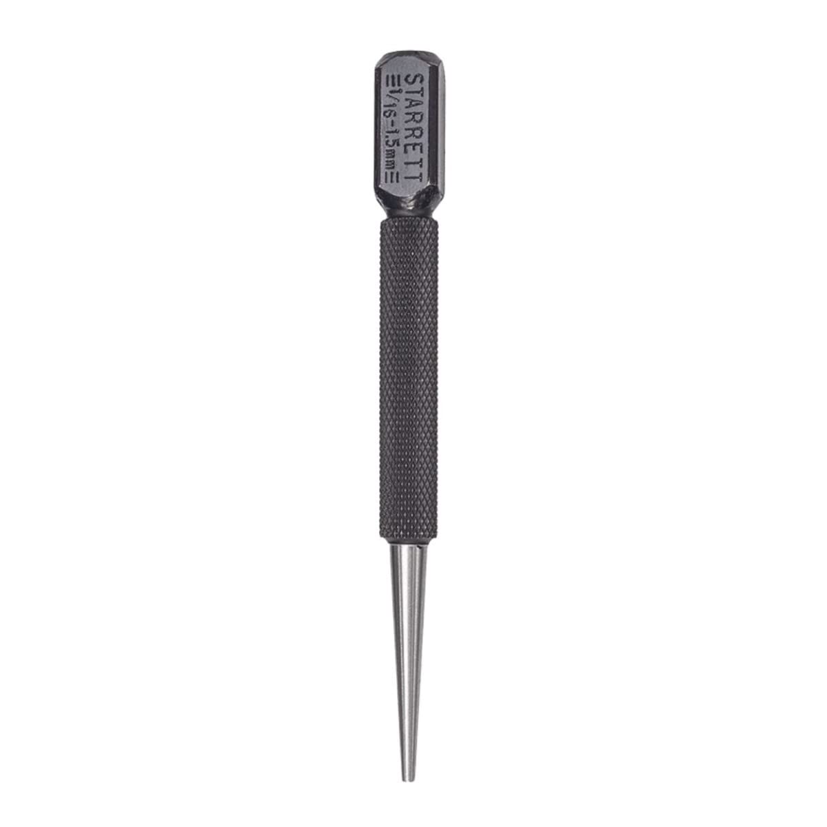 Starrett 800B Square-Head Nail Set Punch, Alloy Steel, 1/16" x 4"