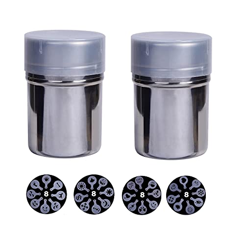 2 Pack Powdered Sugar Shaker With Lid Cinnamon Shaker Confectioners