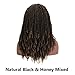 FASHION IDOL Synthetic Dreadlock Wigs 21 Inches Ombre Gold Faux Locs Wig Curly Rolls Twist Wig Wigs for Black Women