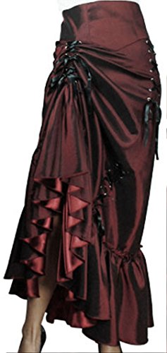 Burgundy Victorian Sateen Skirt