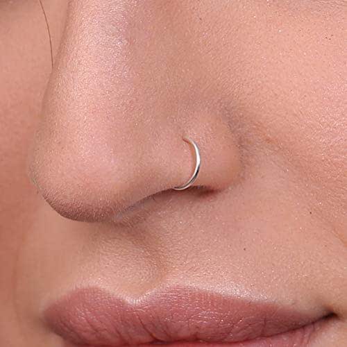 Fake silver Nose Ring 20 Gauge 925 sterling silver faux