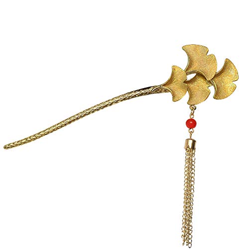 Fashion Ginkgo Hair Decor Sticks Hair Chopsticks Hairpin Chignon Chinese hair pin - Thumbnail 4