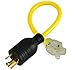 Conntek PL520520 NEMA L5-20P to NEMA 5-15/20R Pigtail Adapter, UL Listed