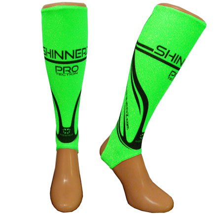 Shinnerz Hockey Shin Pad Inner Socks - Under Shin Guard Liners - Choice of Design & Size PROtection for Men and Women (Green PRO, Adult)