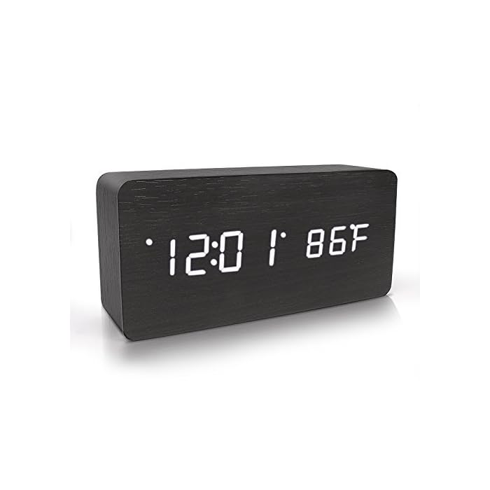 Buy Warmhoming Wooden Digital Alarm Clock, Acoustic Control Clock with